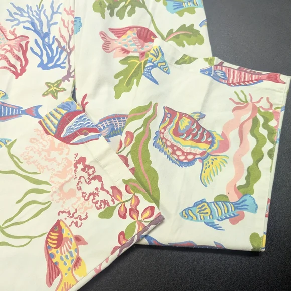Talbots Petites Stretch Tropical Fish Print Pants – Size 4 - Picture 3 of 10